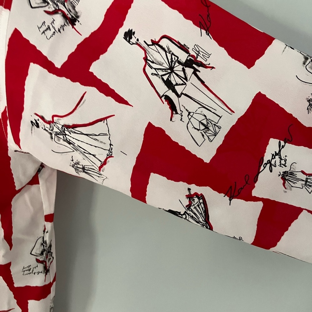 Karl Lagerfield Paris graphic print top baggy art to wear eclectic minimalist 2X - Picture 5 of 9